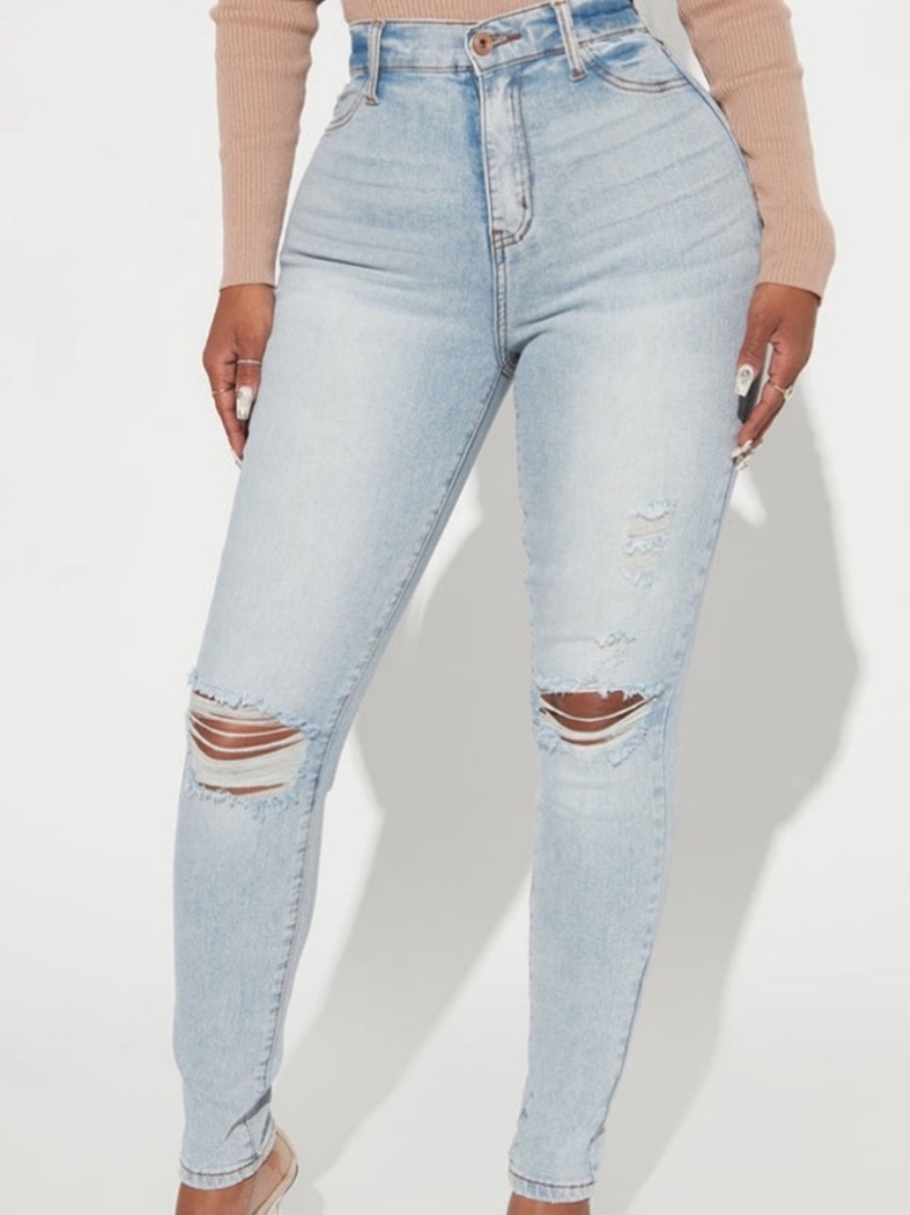 Turnin’ Heads Booty Lift Denim Jeans  Stretch Light Blue Skinny 9